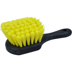 8″ - Utility Scrub Brush, Recycled PET Fill, Short Handle, Foam Block - Makers Industrial Supply