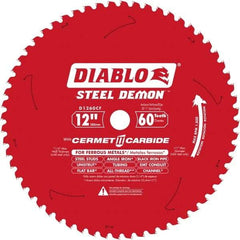 Freud - 12" Blade Diam, 60 Teeth, Carbide-Tipped Cold Saw Blade - 1" Arbor Hole Diam, 0.071" Blade Thickness - Makers Industrial Supply