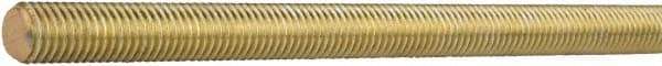 Value Collection - 1/2-13 UNC (Coarse), 12' Long, Stainless Steel General Purpose Threaded Rod - Yellow Zinc-Plated Finish, Right Hand Thread - Makers Industrial Supply