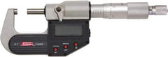 SPI - 3 to 4" Range, 0.00005" Resolution, Standard Throat IP65 Electronic Outside Micrometer - 0.0002" Accuracy, Ratchet Stop Thimble, Carbide-Tipped Face, LR44 Battery, Includes NIST Traceable Certification of Inspection - Makers Industrial Supply