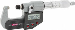 SPI - 0 to 1" Range, 0.00005" Resolution, Standard Throat IP65 Electronic Outside Micrometer - 0.0001" Accuracy, Ratchet Stop Thimble, Carbide-Tipped Face, LR44 Battery, Includes NIST Traceable Certification of Inspection - Makers Industrial Supply