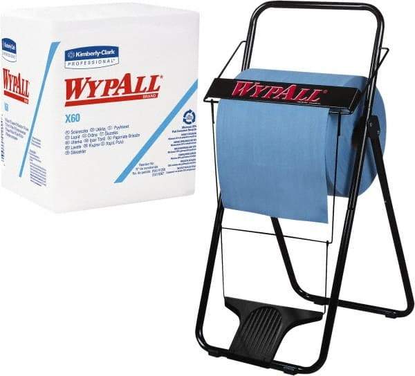 WypAll - X60 1/4 Fold Shop Towel/Industrial Wipes - Poly Pack, 12-1/2" x 12" Sheet Size, White - Makers Industrial Supply