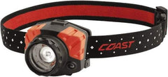 Coast Cutlery - White, Red LED Bulb, 540 Lumens, Hands-free Flashlight - Black, Red Plastic Body, 3 AAA Batteries Included - Makers Industrial Supply