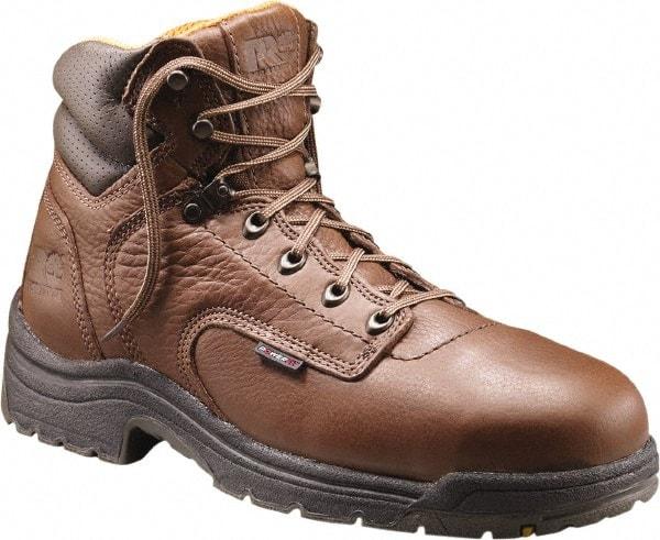 Timberland PRO - Men's Size 14 Medium Width Steel Work Boot - Brown, Leather Upper, Rubber Outsole, 6" High, Safety Toe - Makers Industrial Supply