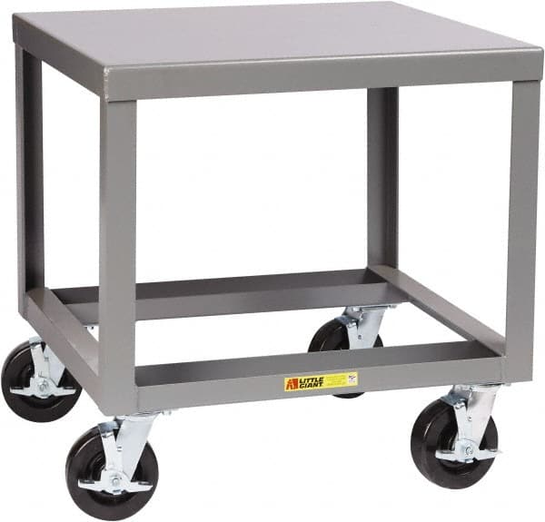 Little Giant - Heavy Duty Mobile Machine Table - Steel, Fixed Leg, Gray, 36" Long x 30" Deep x 36" High - Makers Industrial Supply