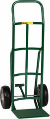 Little Giant - 600 Lb Capacity 47" OAH Hand Truck with Foot Kick - 12 x 14" Base Plate, Continuous Handle, Steel, Flat-Free Microcellular Foam Wheels - Makers Industrial Supply