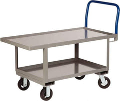 Little Giant - 2,000 Lb Capacity Steel Raised Deck Platform Truck - Steel Deck, 24" OAW, 48" Platform Length x 26" Platform Height, Mold On Rubber Casters - Makers Industrial Supply