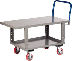 Little Giant - 2,000 Lb Capacity Steel Raised Deck Platform Truck - Steel Deck, 30" OAW, 60" Platform Length x 35-1/2" Platform Height, Polyurethane Casters - Makers Industrial Supply