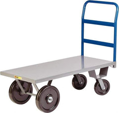 Little Giant - 5,000 Lb Capacity Steel Heavy Duty Platform Truck - Steel Deck, 30" OAW, 60" Platform Length x 16-1/2" Platform Height, Phenolic Casters - Makers Industrial Supply