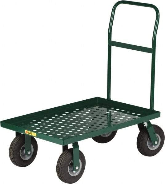 Little Giant - 1,000 Lb Capacity Steel Perforated Deck Platform Truck - Steel Deck, 24" OAW, 36" Platform Length x 11" Platform Height, Pneumatic Casters - Makers Industrial Supply