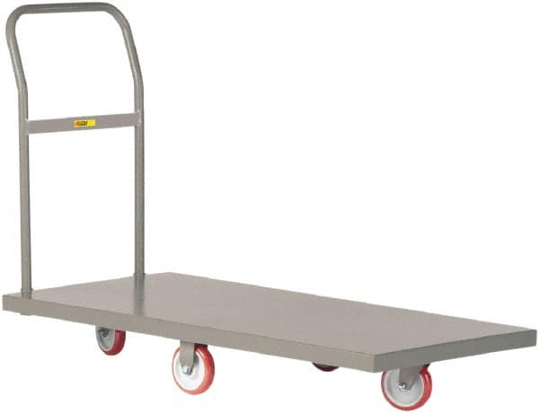 Little Giant - 1,200 Lb Capacity Steel Platform Truck - Steel Deck, 24" OAW, 48" Platform Length x 6-1/2" Platform Height, Polyurethane Casters - Makers Industrial Supply