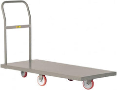 Little Giant - 1,200 Lb Capacity Steel Platform Truck - Steel Deck, 24" OAW, 36" Platform Length x 6-1/2" Platform Height, Polyurethane Casters - Makers Industrial Supply