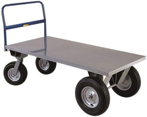 Little Giant - 2,500 Lb Capacity Steel High Deck Platform Truck - Steel Deck, 30" OAW, 72" Platform Length x 21" Platform Height, Pneumatic Casters - Makers Industrial Supply