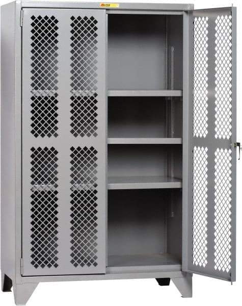 Little Giant - 3 Shelf Visible Storage Cabinet - Steel, 60" Wide x 30" Deep x 78" High, Gray - Makers Industrial Supply