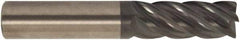 Accupro - 5/8", 5 Flute, Single End, Solid Carbide, 0.12" Corner Radius End Mill - 3-1/2" OAL, 38° Helix, Right Hand Flute, 1-1/4" LOC, Right Hand Cut - Makers Industrial Supply