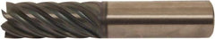 Accupro - 7/16", 2-3/4" LOC, 7/16" Shank Diam, 5" OAL, 7 Flute, Solid Carbide Square End Mill - Single End, AlTiCrN Finish, Spiral Flute, 38° Helix, Right Hand Cut, Right Hand Flute, Series HS - Makers Industrial Supply