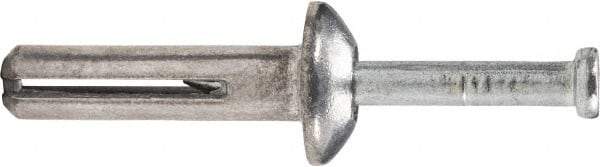 Powers Fasteners - 1/4" Diam, 1/4" Drill, 3" OAL, 1-3/4" Min Embedment Hammer Drive Concrete Anchor - 1018 Steel, Zinc-Plated Finish, Flat Head, Hammer Drive - Makers Industrial Supply