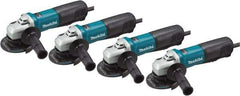 Makita - 4-1/2" Wheel Diam, 10,500 RPM, Corded Angle & Disc Grinder - 5/8-11 Spindle, 120 Volts, 10 Amps - Makers Industrial Supply