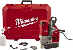 Milwaukee Tool - 1-5/8" Chuck, 5.125" Travel, Portable Electromagnetic Drill Press - 470-730 RPM, 13 Amps, 2.3 hp, 1750 Watts - Makers Industrial Supply