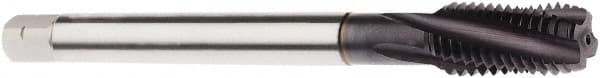 Seco - M12x1.75 Metric 4 Flute 6H Modified Bottoming Spiral Flute Tap - Powdered Metal, TiAlN Finish, 4.3307" OAL, Right Hand Flute, Right Hand Thread, H6 - Makers Industrial Supply