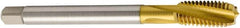 Seco - M24x3.00 Metric 4 Flute 6H Modified Bottoming Spiral Flute Tap - Cobalt, TiN Finish, 160mm OAL, Right Hand Flute, Right Hand Thread, H6 - Makers Industrial Supply