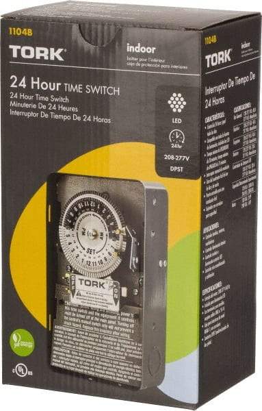 TORK nsi - 20 min to 22 hr Indoor Analog Mechanical Timer Switch - 12 On/Off, 208 to 277 Volts, 60 Hz, 11,080 Watts, 12 Modes - Makers Industrial Supply