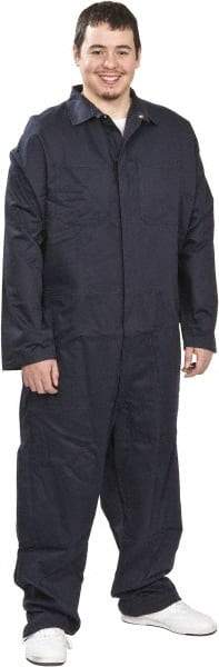 PRO-SAFE - Size XL, Navy Blue, Zipper, Arc Flash Coverall - 40 to 42" Chest, Indura Ultra Soft, Cotton, Nylon, 6 Pockets - Makers Industrial Supply