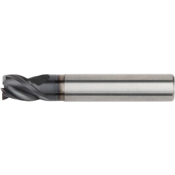 Kennametal - 0.5394" Mill Diam, 0.5512" LOC, 3 Flute Solid Carbide Keyway End Mill - Spiral Flute, AlTiN Finish, 14mm Shank Diam, 75mm OAL, 38° Helix, Centercutting - Makers Industrial Supply