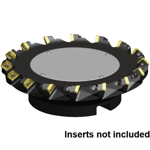 Kennametal - 93.8mm Cut Diam, 27mm Arbor Hole, 6.6mm Max Depth of Cut, 45° Indexable Chamfer & Angle Face Mill - 6 Inserts, SECX-EN GN\xB6SECX-GD2\xB6SECX-SN GN Insert, Right Hand Cut, 6 Flutes, Through Coolant, Series Beyond Blast KSSM - Makers Industrial Supply