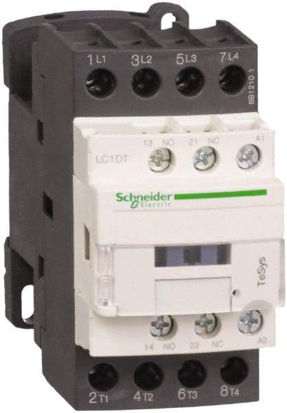 Schneider Electric - 4 Pole, 24 Coil VDC, 40 Amp at 440 VAC, Nonreversible IEC Contactor - Bureau Veritas, CCC, CSA, CSA C22.2 No. 14, DNV, EN/IEC 60947-4-1, EN/IEC 60947-5-1, GL, GOST, LROS, RINA, RoHS Compliant, UL 508, UL Listed - Makers Industrial Supply