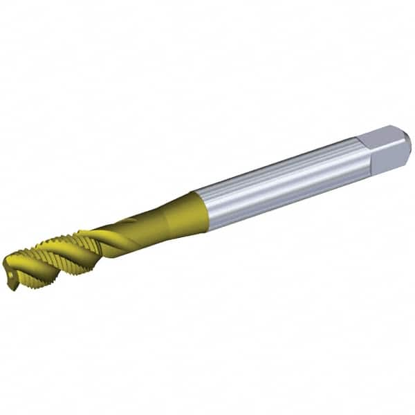 Kennametal - 1/2-13 UNC 4 Flute 3BX Modified Bottoming Spiral Flute Tap - Powdered Metal, TiCN/TiN Finish, 110mm OAL, Right Hand Flute, Right Hand Thread, Series T631 - Makers Industrial Supply