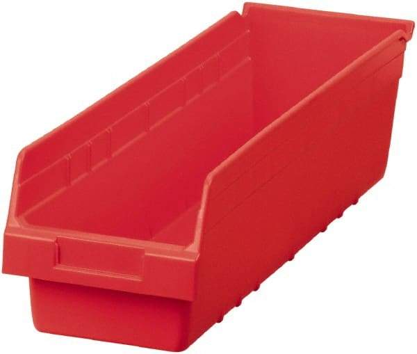 Akro-Mils - 23-5/8" Deep, Red Polymer Hopper Shelf Bin - 6" High x 6-5/8" Wide x 23-5/8" Long - Makers Industrial Supply