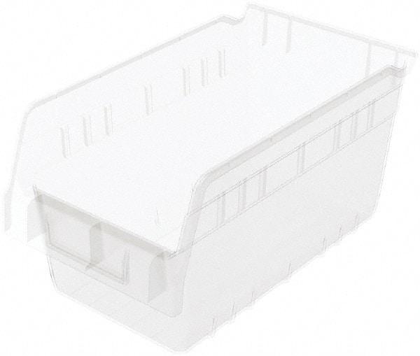 Akro-Mils - 11-5/8" Deep, Clear Polymer Hopper Shelf Bin - 6" High x 6-5/8" Wide x 11-5/8" Long - Makers Industrial Supply