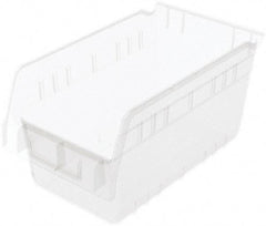 Akro-Mils - 11-5/8" Deep, Clear Polymer Hopper Shelf Bin - 6" High x 6-5/8" Wide x 11-5/8" Long - Makers Industrial Supply