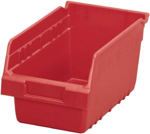 Akro-Mils - 11-5/8" Deep, Red Polymer Hopper Shelf Bin - 6" High x 6-5/8" Wide x 11-5/8" Long - Makers Industrial Supply