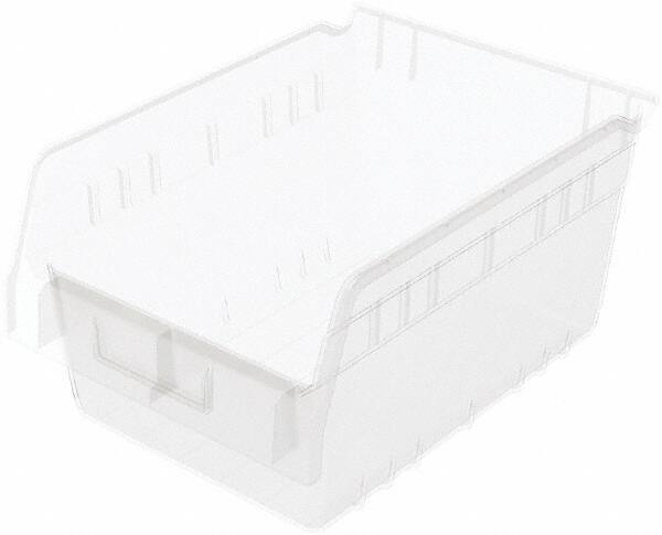 Akro-Mils - 11-5/8" Deep, Clear Polymer Hopper Shelf Bin - 6" High x 8-3/8" Wide x 11-5/8" Long - Makers Industrial Supply