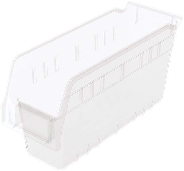 Akro-Mils - 11-5/8" Deep, Clear Polymer Hopper Shelf Bin - 6" High x 4-1/8" Wide x 11-5/8" Long - Makers Industrial Supply