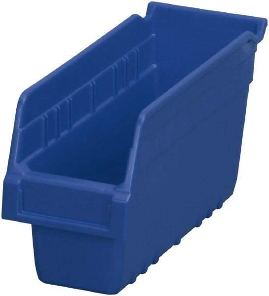 Akro-Mils - 11-5/8" Deep, Blue Polymer Hopper Shelf Bin - 6" High x 4-1/8" Wide x 11-5/8" Long - Makers Industrial Supply