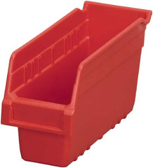 Akro-Mils - 11-5/8" Deep, Red Polymer Hopper Shelf Bin - 6" High x 4-1/8" Wide x 11-5/8" Long - Makers Industrial Supply