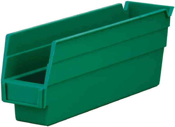 Akro-Mils - 54 Lb. Load Capacity, 11-5/8" Deep, Green Hopper Shelf Bin - 4" High x 2-3/4" Wide x 11-5/8" Long - Makers Industrial Supply