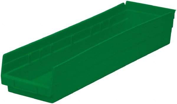 Akro-Mils - 321 Lb. Load Capacity, 23-5/8" Deep, Green Hopper Shelf Bin - 4" High x 6-5/8" Wide x 23-5/8" Long - Makers Industrial Supply