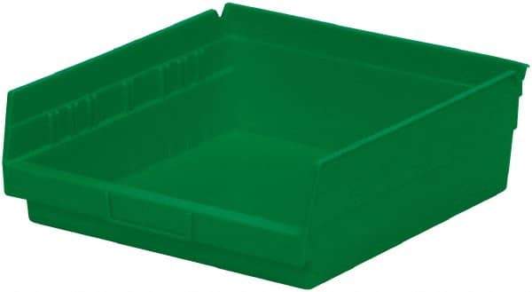 Akro-Mils - 197 Lb. Load Capacity, 11-5/8" Deep, Green Hopper Shelf Bin - 4" High x 11-1/8" Wide x 11-5/8" Long - Makers Industrial Supply