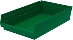 Akro-Mils - 292 Lb. Load Capacity, 17-7/8" Deep, Green Hopper Shelf Bin - 4" High x 11-1/8" Wide x 17-7/8" Long - Makers Industrial Supply