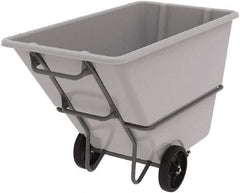 Akro-Mils - 2,000 Lb Load Capacity, 1 Cu Yd, Plastic Tilt Truck - 33" Wide x 66" Long x 42" High, Gray - Makers Industrial Supply