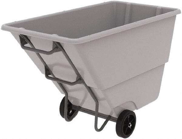 Akro-Mils - 1,000 Lb Load Capacity, 1 Cu Yd, Plastic Tilt Truck - 33" Wide x 66" Long x 42" High, Gray - Makers Industrial Supply