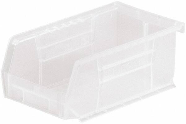 Akro-Mils - 10 Lb. Load Capacity, 7-3/8" Deep, Clear Polymer Hopper Stacking Bin - 3" High x 4-1/8" Wide x 7-3/8" Long - Makers Industrial Supply