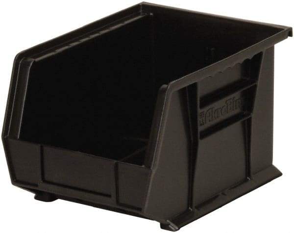 Akro-Mils - 50 Lb. Load Capacity, 10-3/4" Deep, Black Polymer Hopper Stacking Bin - 7" High x 8-1/4" Wide x 10-3/4" Long - Makers Industrial Supply