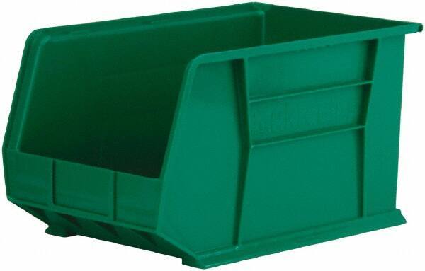 Akro-Mils - 60 Lb. Load Capacity, 18" Deep, Green Polymer Hopper Stacking Bin - 10" High x 11" Wide x 18" Long - Makers Industrial Supply