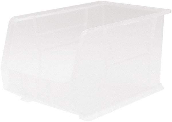 Akro-Mils - 60 Lb. Load Capacity, 18" Deep, Clear Polymer Hopper Stacking Bin - 10" High x 11" Wide x 18" Long - Makers Industrial Supply