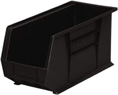 Akro-Mils - 60 Lb. Load Capacity, 18" Deep, Black Polymer Hopper Stacking Bin - 9" High x 8-1/4" Wide x 18" Long - Makers Industrial Supply